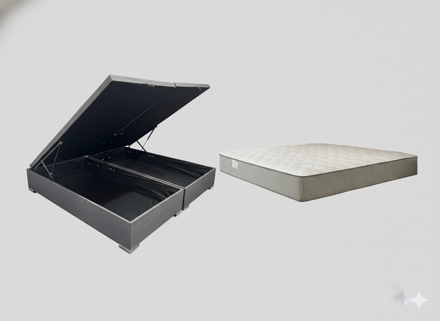 Imagen de Conjunto  sommier baulera Apolo D45 25cmx1,98x1,78m