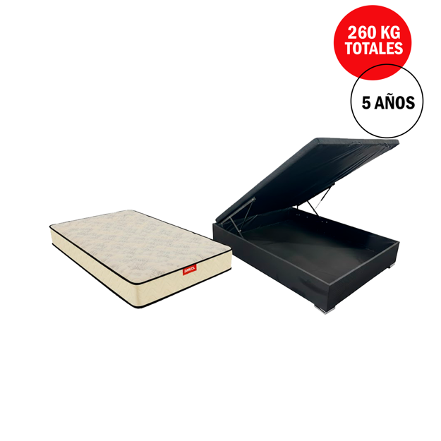 Imagen de Conjunto  sommier baulera Veneto Fit 14cmx1,88x1,10m