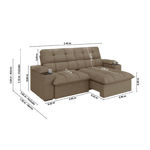 Imagen de Sillón Reclinable Liverpool Capuccino 2,40m