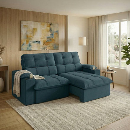 Imagen de Sillón Reclinable Liverpool Azul Petróleo 2,40m
