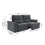 Imagen de Sillón Ret/RC Alaska 1,80 gris