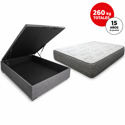 Imagen de Conjunto Sommier APL Bral Baúlera 1,88 x 1,38