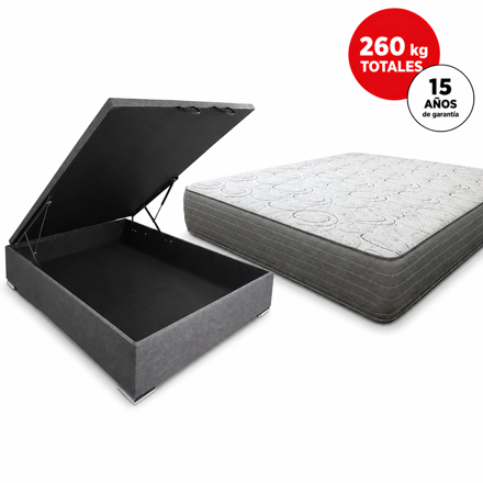 Imagen de Conjunto Sommier APL Bral Extra King Baulera 2,03 x 1,93