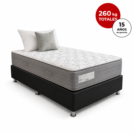 Imagen de Conjunto Sommier APL Bral  1 plaza y media 1,88 x 1,10