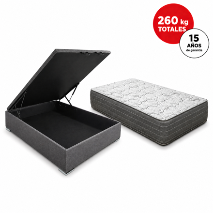 Imagen de Conjunto Sommier APL Bral Baúlera 1,88 x 1,10