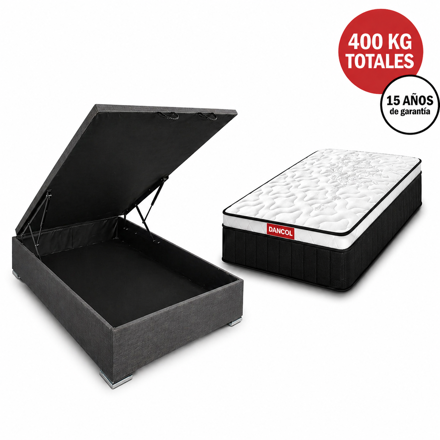 Imagen de Conjunto  sommier baulera Grand Tech Pocket 28cmx1,10x1,88m