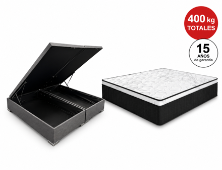 Imagen de Conjunto  sommier baulera Grand Tech High Stell EPS 28cmx1,38x1,88m