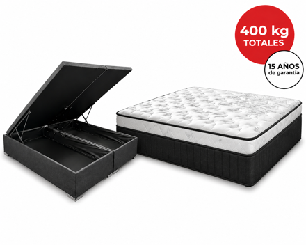 Imagen de Conjunto  sommier baulera Grand Tech Pocket 28cmx1,58x1,98m