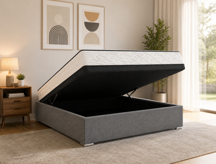 Imagen de Conjunto  sommier baulera Grand Tech High Stell EPS 28cmx1,38x1,88m
