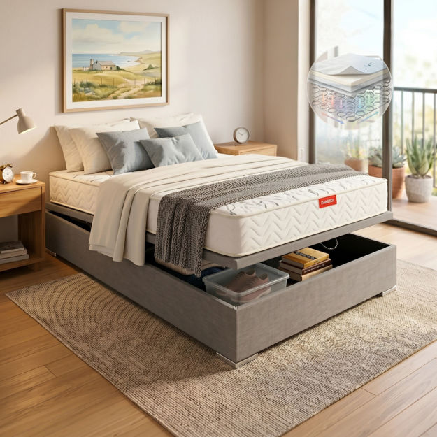 Imagen de Conjunto  sommier baulera Bellagio High Steel 20cmx1,88x1,38m