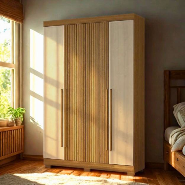 Imagen de Ropero Placard 4 Puertas 2 Cajones Ripado 2.35m Alto Dancol