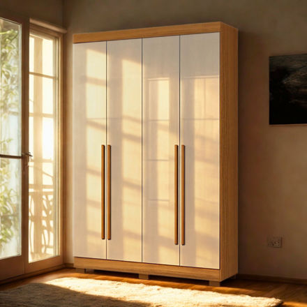 Imagen de Ropero Placard 4 Puertas 2 Cajones Ripado 2.35m Alto Dancol