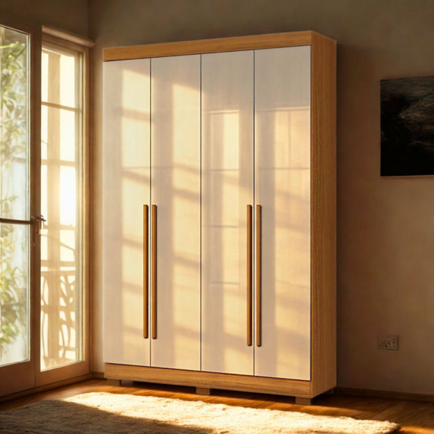 Imagen de Ropero Placard 4 Puertas 2 Cajones Ripado 2.35m Alto Dancol