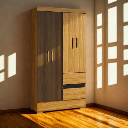 Imagen de Ropero Placard 4 Puertas 2 Cajones 1 Metro Dormitorio Dancol