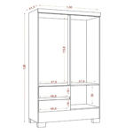 Imagen de Ropero Placard 4 Puertas 2 Cajones 1 Metro Dormitorio Dancol