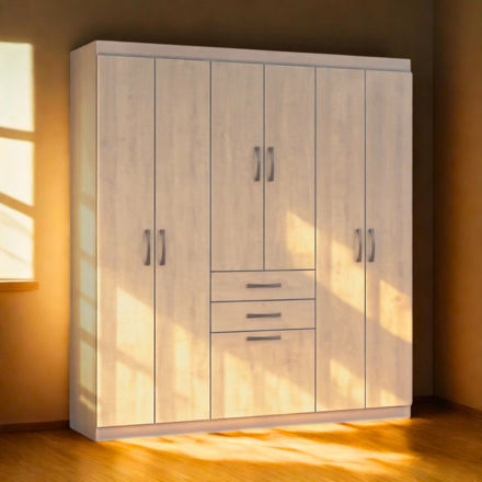 Imagen de Ropero Placard 7 Puertas 2 Cajones 1.56m Dormitorio Dancol