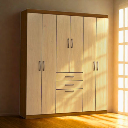 Imagen de Ropero Placard 7 Puertas 2 Cajones 1.56m Dormitorio Dancol