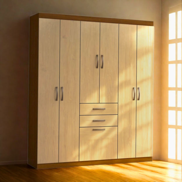 Imagen de Ropero Placard 7 Puertas 2 Cajones 1.56m Dormitorio Dancol