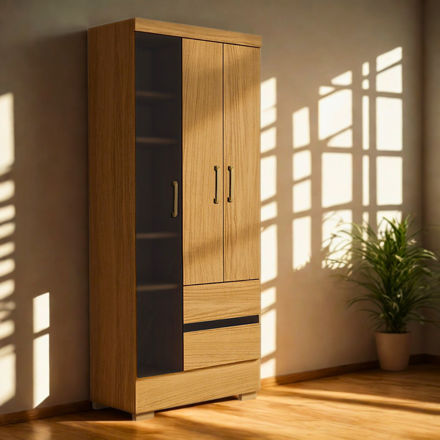 Imagen de Ropero Placard 3 Puertas 2 Cajones 76cm Chico Dancol