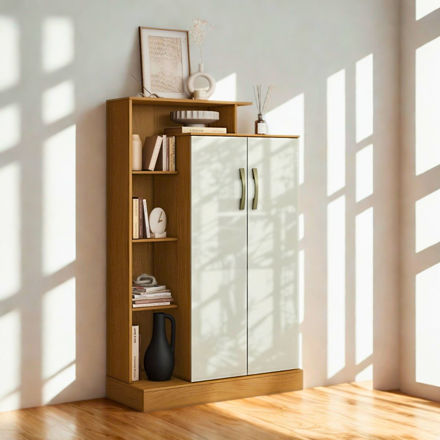 Imagen de Mueble Living Aparador Biblioteca Estantes 2 Puertas Dancol