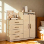 Imagen de Comoda Cajonera 4 Cajones 2 Puertas Dormitorio Grande Dancol