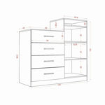 Imagen de Comoda Cajonera 4 Cajones 2 Puertas Dormitorio Grande Dancol