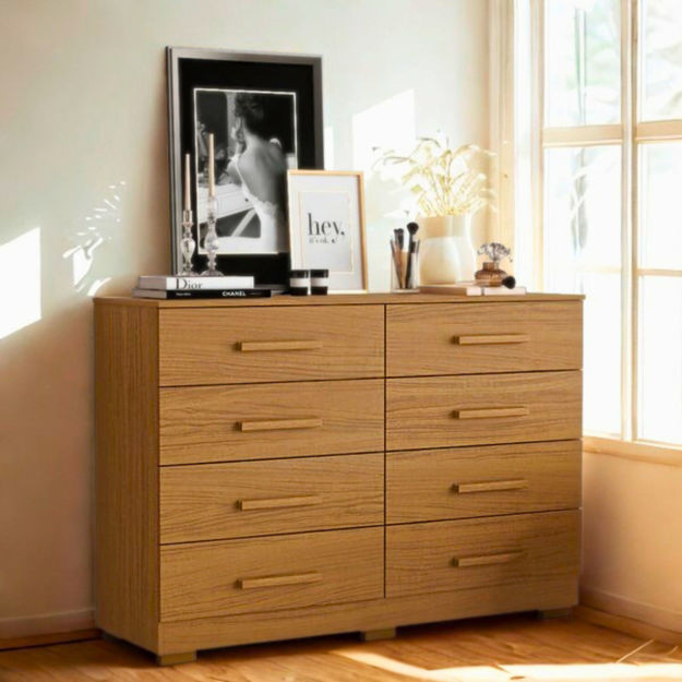 Imagen de Comoda Cajonera 8 Cajones Grande 1.36m Dormitorio Dancol