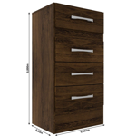 Imagen de Comoda Cajonera 4 Cajones Dormitorio 46cm Madera Mdp Dancol