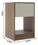 Imagen de Mesa De Luz Retro Nordica 1 Cajon Espacio Sommier Dancol