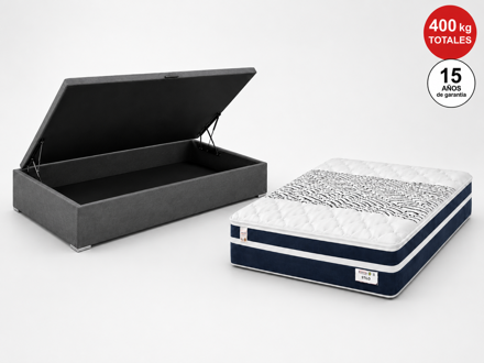 Imagen de Cjto. Baulera 2 Plazas Resortes 22cm Alto Smart Stilo Dancol