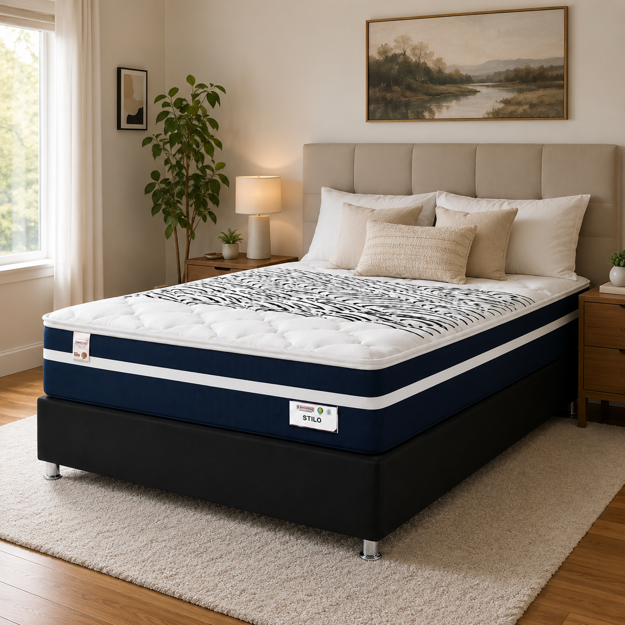 Imagen de Cjto. Sommier 2 Plazas Resortes 22cm Alto Smart Stilo Dancol