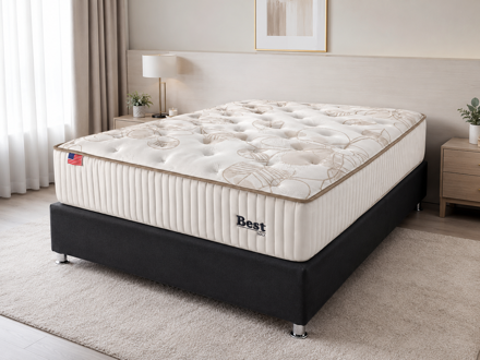 Imagen de Cjto. Sommier 2 Plazas 138x188 30cm Alto Best Latex Premium