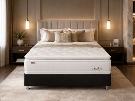 Imagen de Cjto. Sommier 2 Plazas 138x188 34cm Alto Best Latex Premium