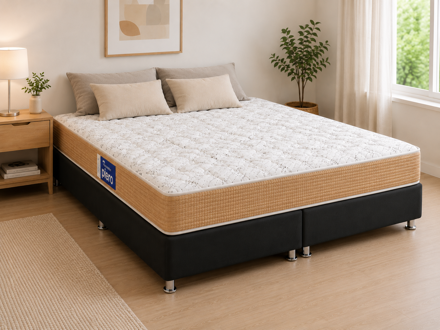 Imagen de Cjto. Sommier Queen Espuma D45 158x198 24cm Alta Densidad