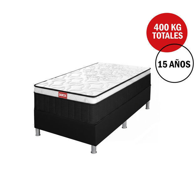 Imagen de Sommier Plaza Y Media Con Box Colchon Resortes Pocket Grand Tech High Stell