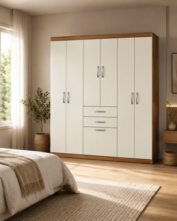 Imagen de Ropero Placard 7 Puertas 2 Cajones 1.56m Dormitorio Dancol