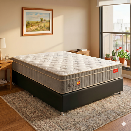 Imagen de Sommier 2 Plazas Con Box New Ibiza Resortes Pocket
