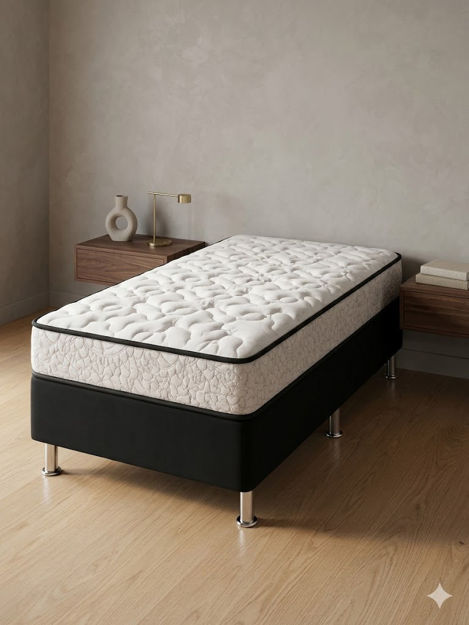Imagen de Sommier Plaza Y Media Con Box Colchon Resortes Pocket Grand Tech High Stell