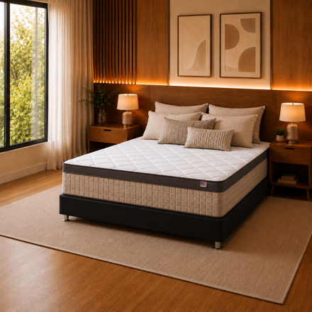 Imagen de Conjunto Sommier Royal Látex 2 Plazas 25cm