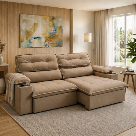 Imagen de Sillón Reclinable Liverpool Capuccino 2,40m