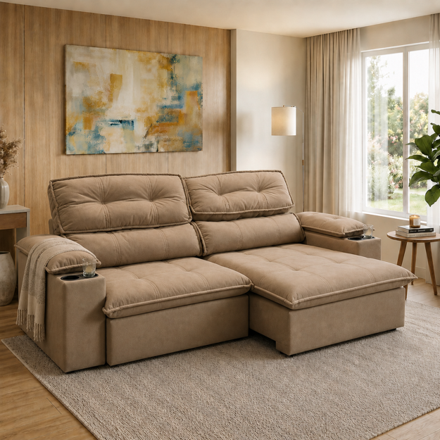 Imagen de Sillón Reclinable Liverpool Capuccino 2,40m