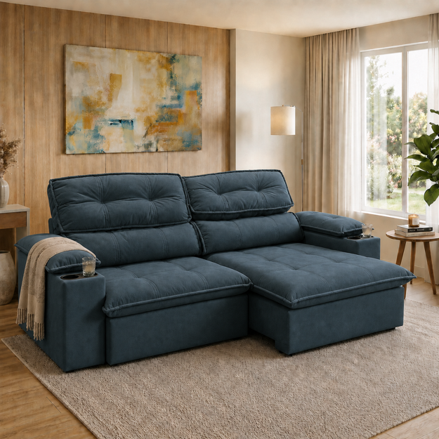 Imagen de Sillón Reclinable Liverpool Azul Petróleo 2,40m