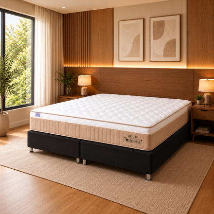 Imagen de Conjunto Sommier Auris Gel Extra King 32cm